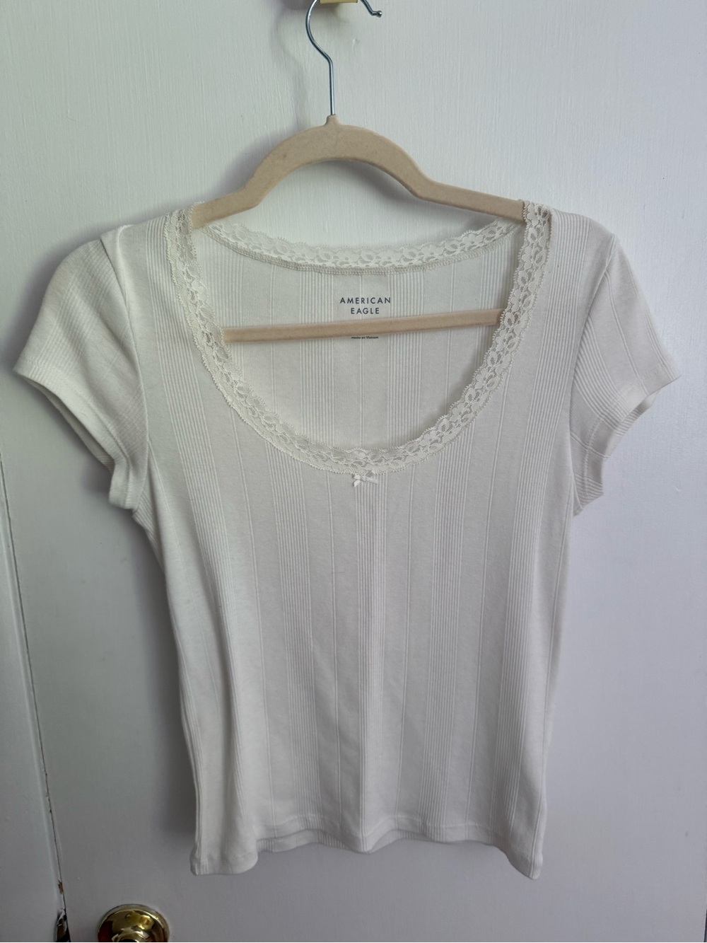 American Eagle Ribbed Scoop Neck Baby Tee